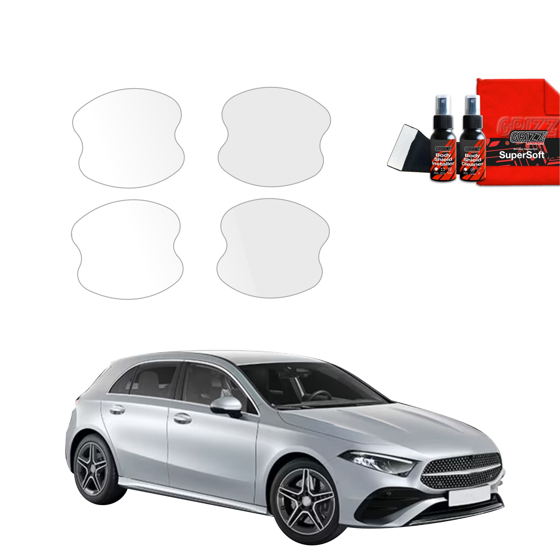 4in1 Apsauginė plėvelė po durų rankenomis Mercedes A Klasa in177 (2018-2025)