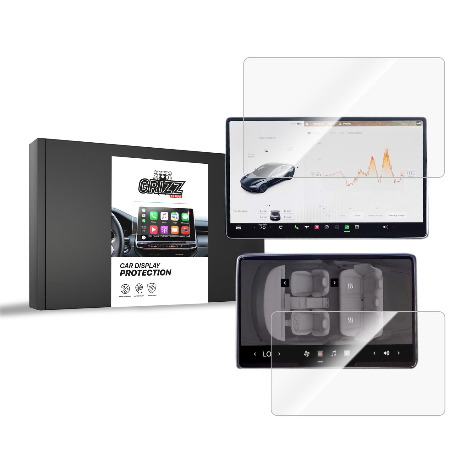 Ceramic screen film Tesla Model 3 Highland (2023-2025) Grizz 2in1