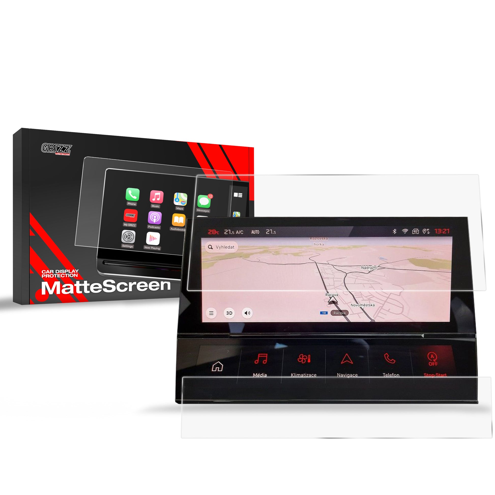 Anti-fingerprint screen protector Peugeot 408 (2022-2025) Matte Grizz 2in1