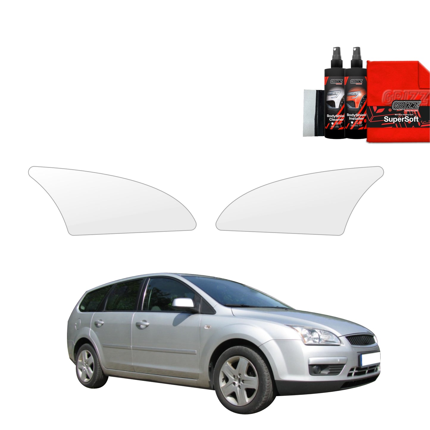 2in1 Protective film for lights for Ford Focus Mk2 Kombi (2004-2007)
