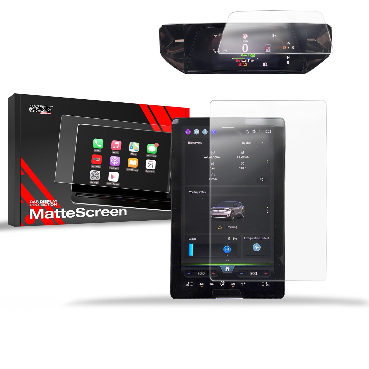 Anti-fingerprint screen film Ford Explorer EV 14,6" (2024-2025) Matte Grizz 2in1