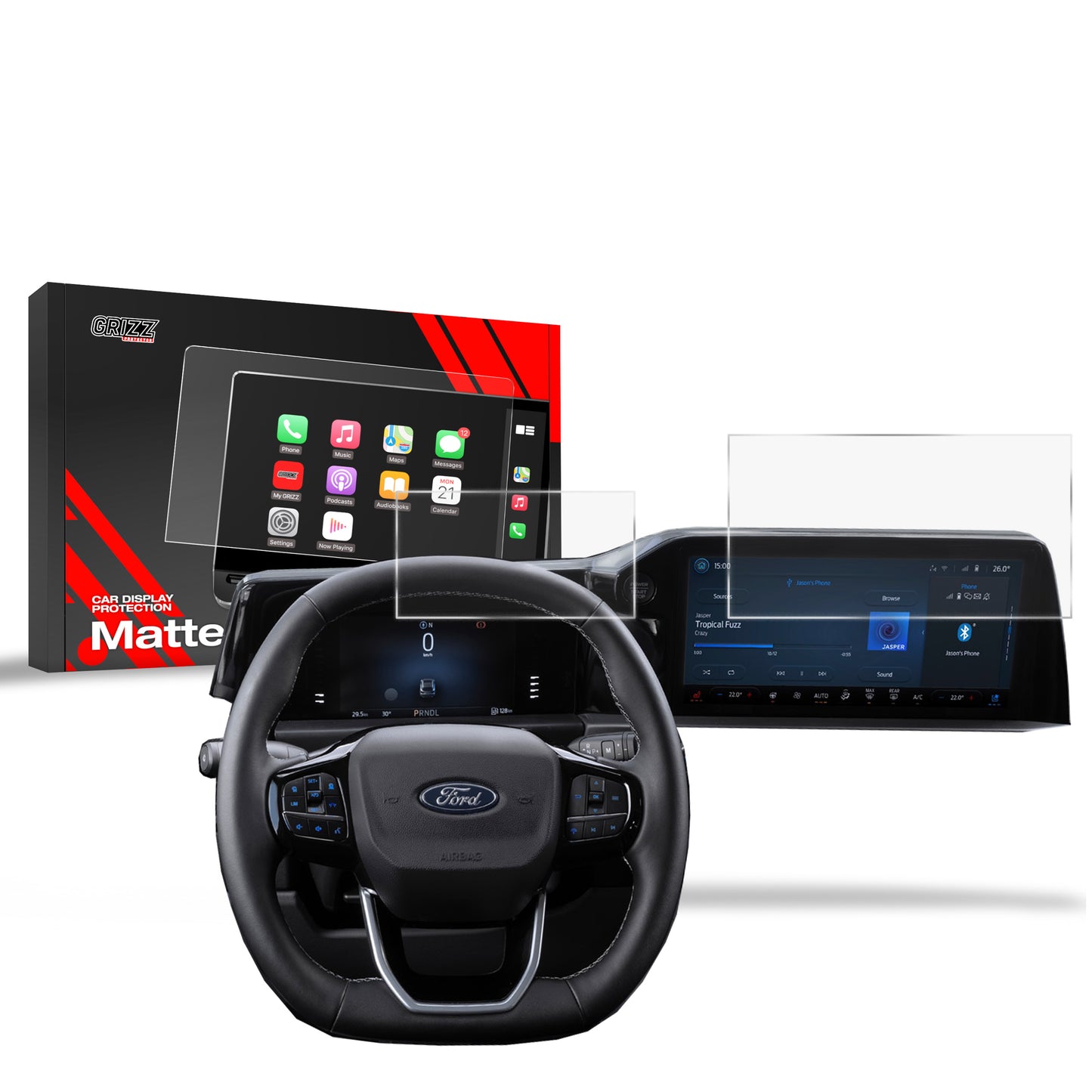Anti-fingerprint screen film Ford Transit Custom 2 13" (2024-2025) Matte Grizz 2in1
