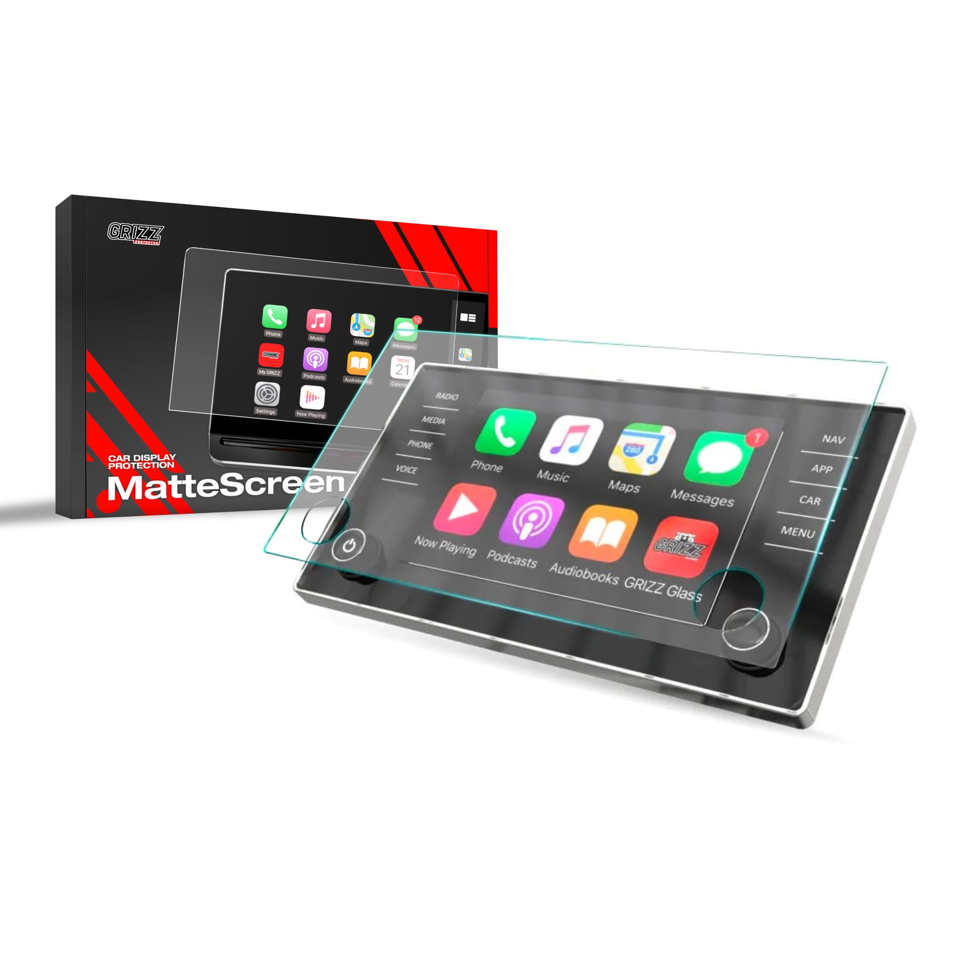 2-PAK Anti-Fingerprint Film Grizz for Skoda Kodiaq 8" Amundsen (2016-2023)