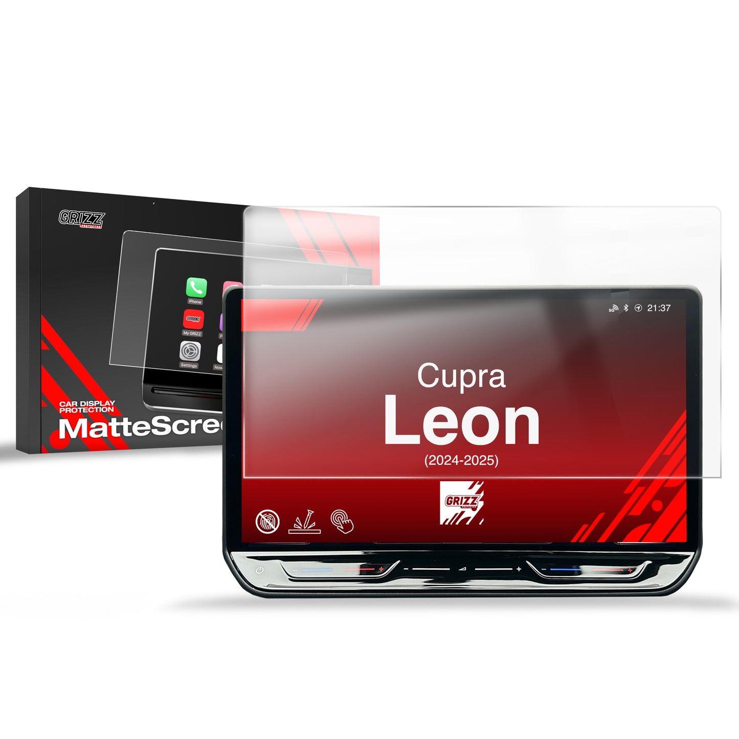 Anti-fingerprint screen film Cupra Leon 12.9" (2024-2025) Matte Grizz
