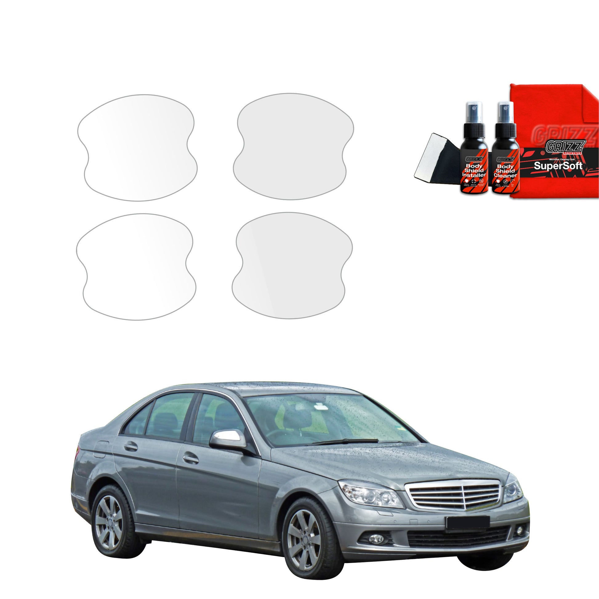 4in1 Protective film under door handles Mercedes Benz C Class W204 Sedan (2007-2011)