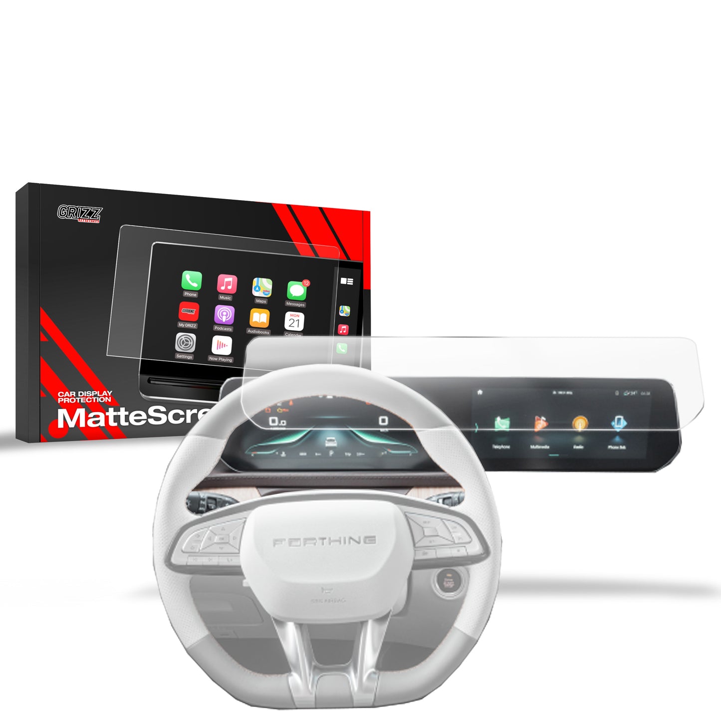 Anti-fingerprint screen film Forthing U-Tour 10,25" (2024-2025) Matte Grizz