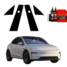 4in1 Juoda plėvelė statramsčiams Tesla Model Y Juniper (2024-2025)