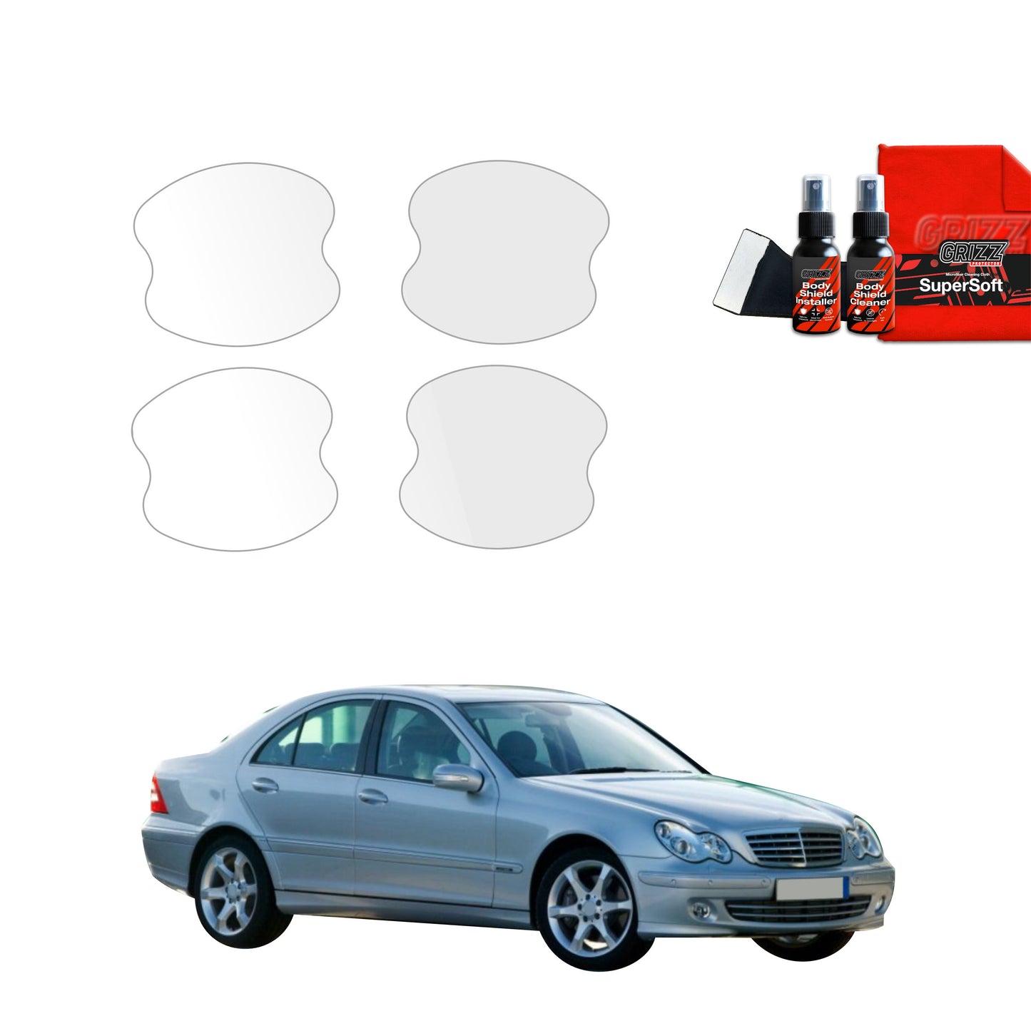 4in1 Protective film under door handles for Mercedes Benz C Klasa W203 Sedan (2000-2007)