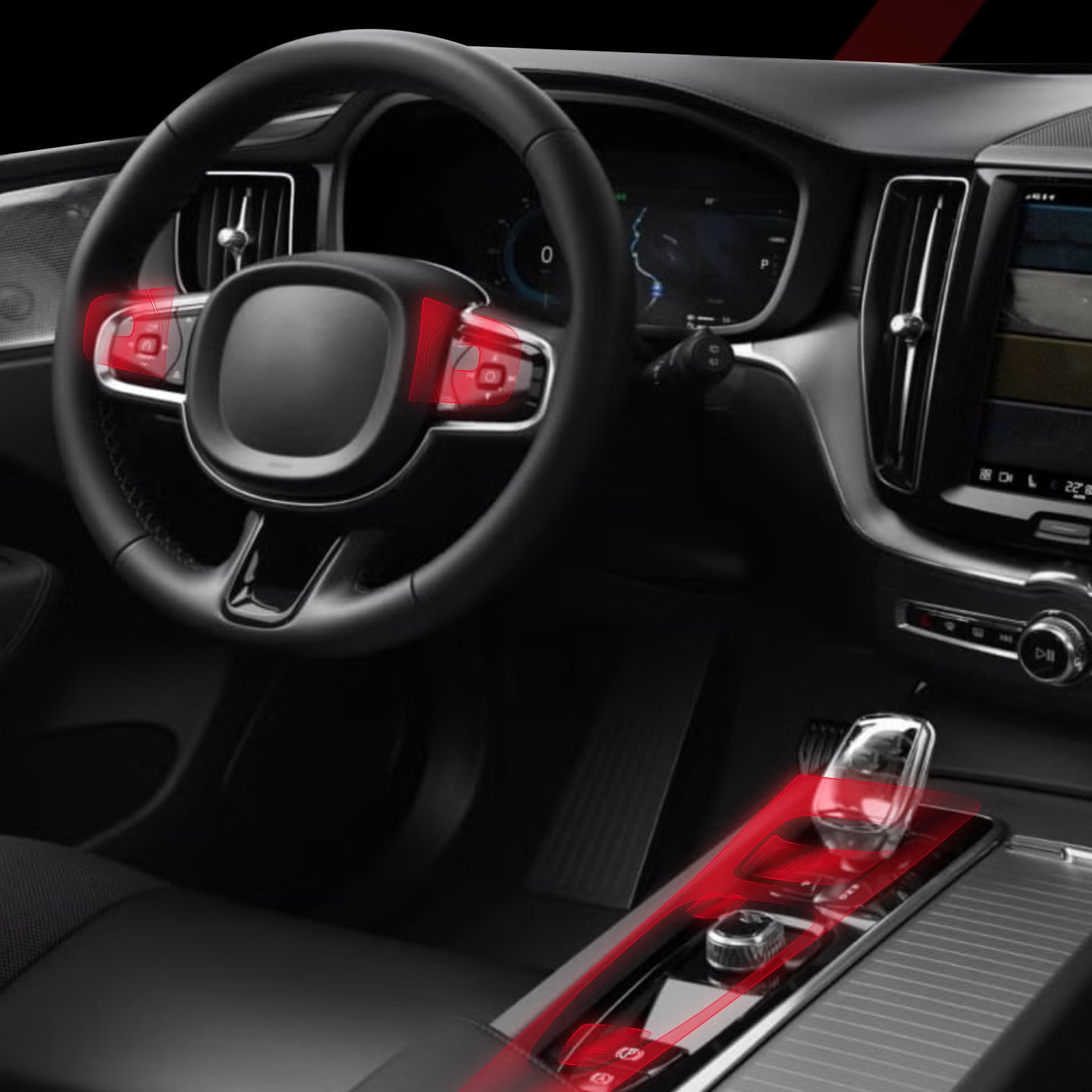 3in1 Grizz apsauginė vidinė plėvelė Audi Q7 (2019-2025) Apsauga nuo pirštų atspaudų PianoSkin