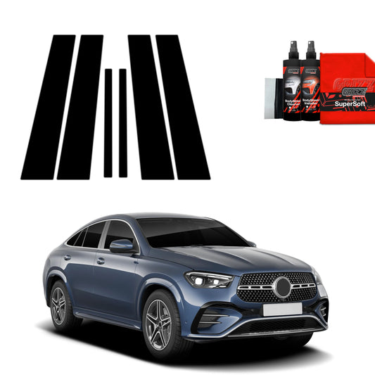 6in1 Juoda plėvelė statramsčiams Mercedes GLE 450d (2023-2025)