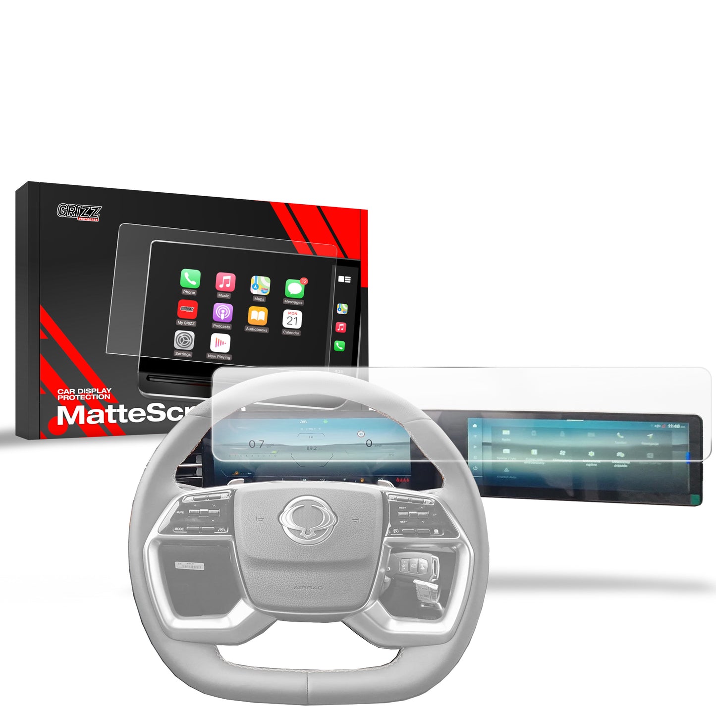 Anti-fingerprint screen film SsangYong Torres EVX 12,3" (2024-2025) Matte Grizz