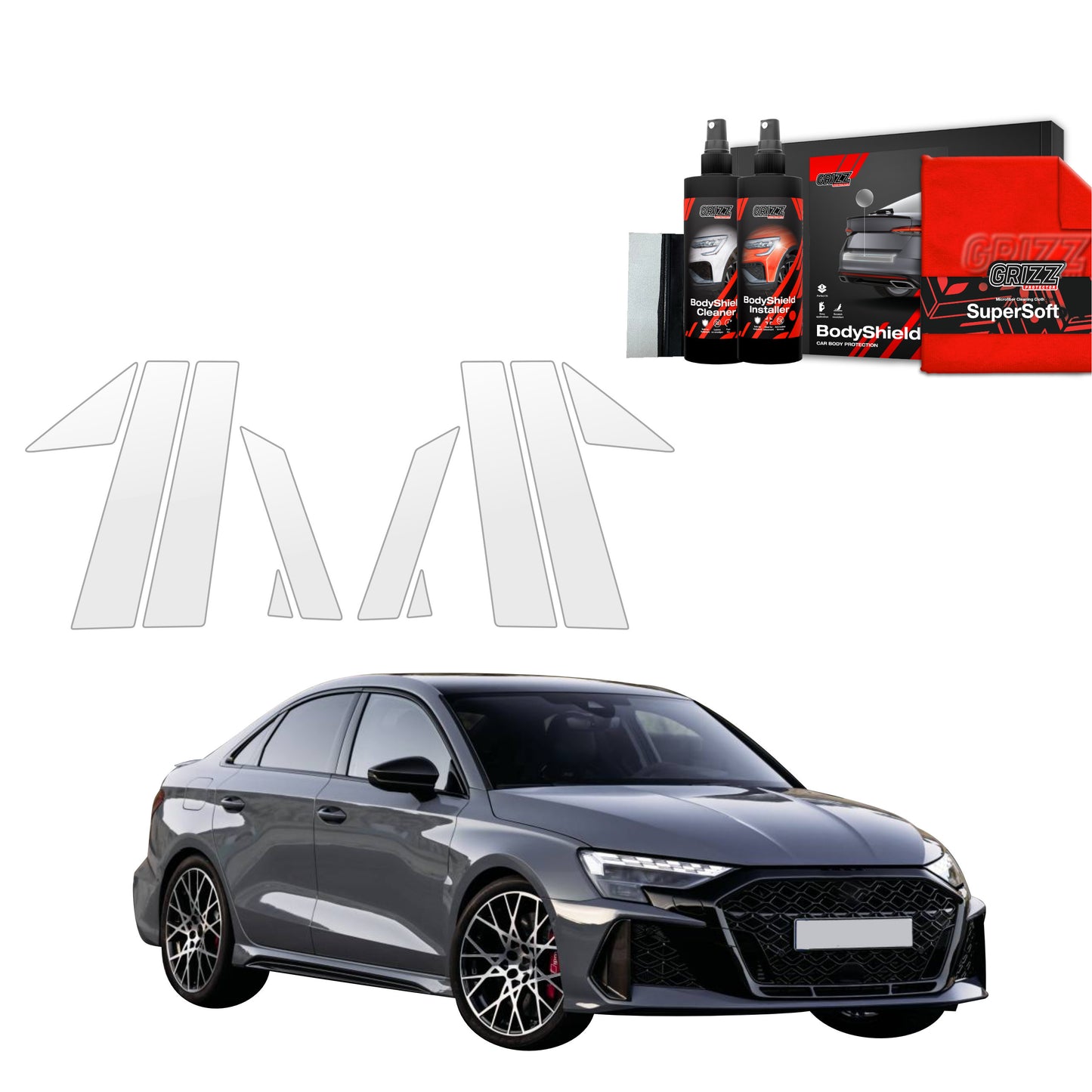 10in1 Protective film for pillars for Audi RS3 (2025)