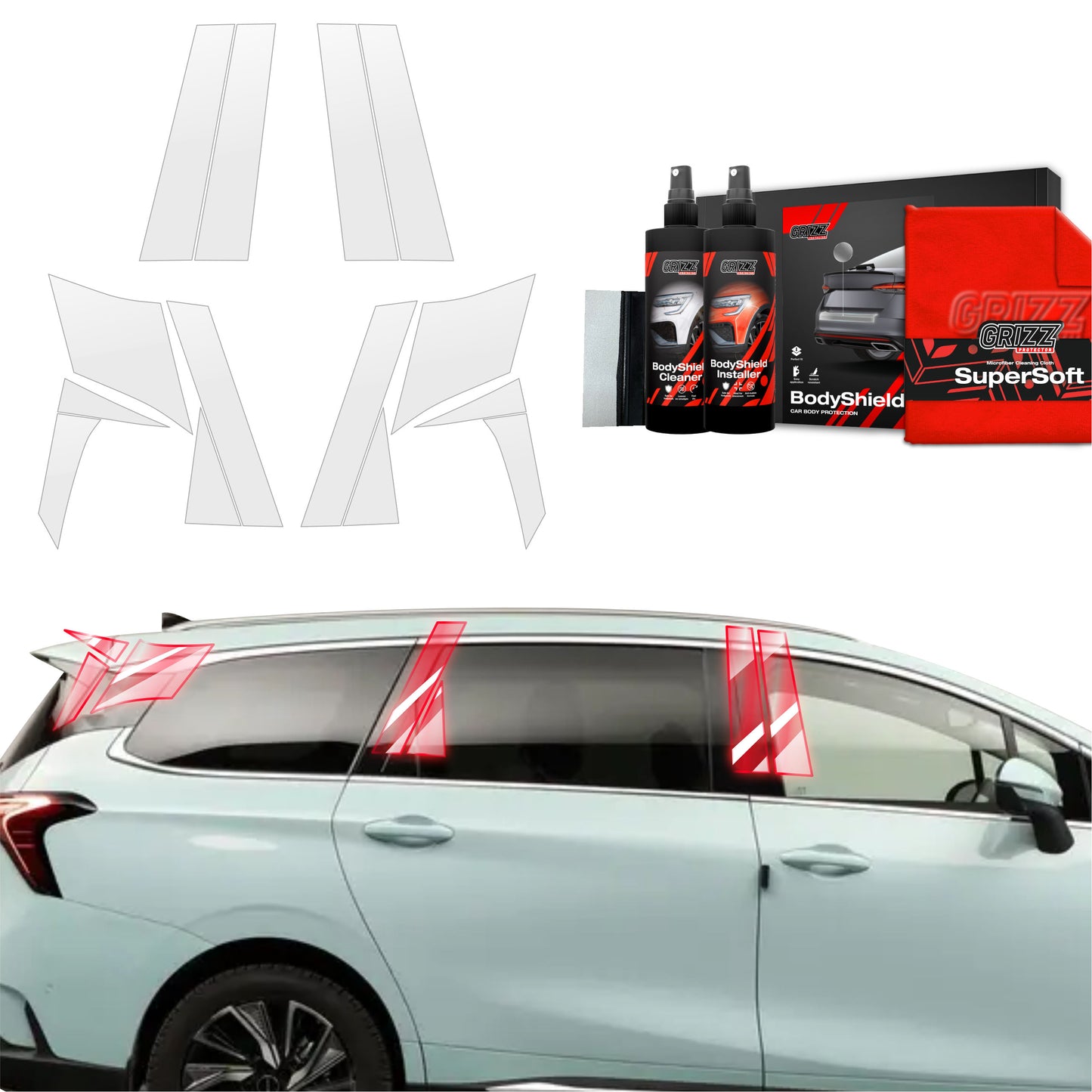 14in1 Protective film for pillars for Forthing U-tour (2024-2025)