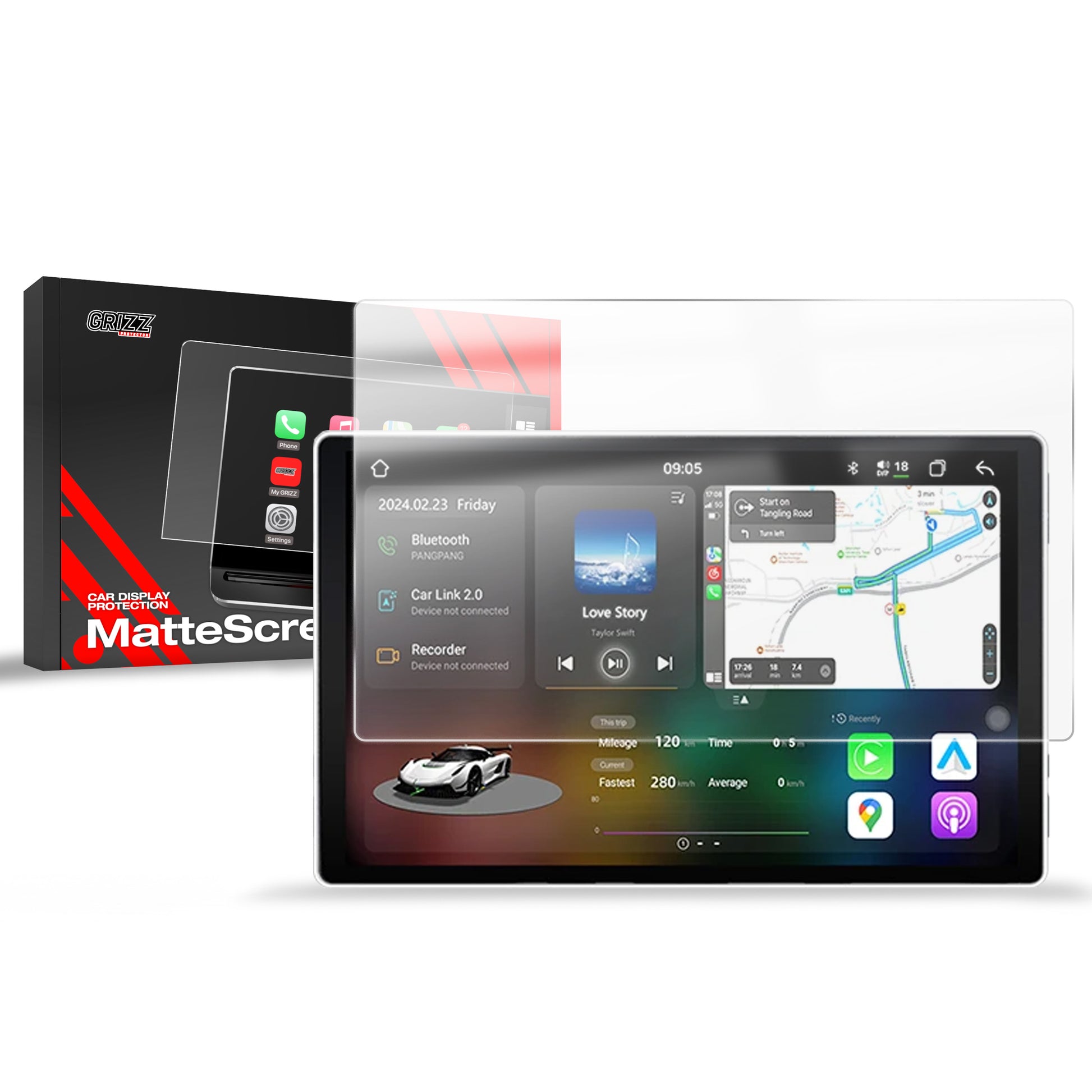 Anti-fingerprint screen protector for Android Radio 11.5" Matte Grizz