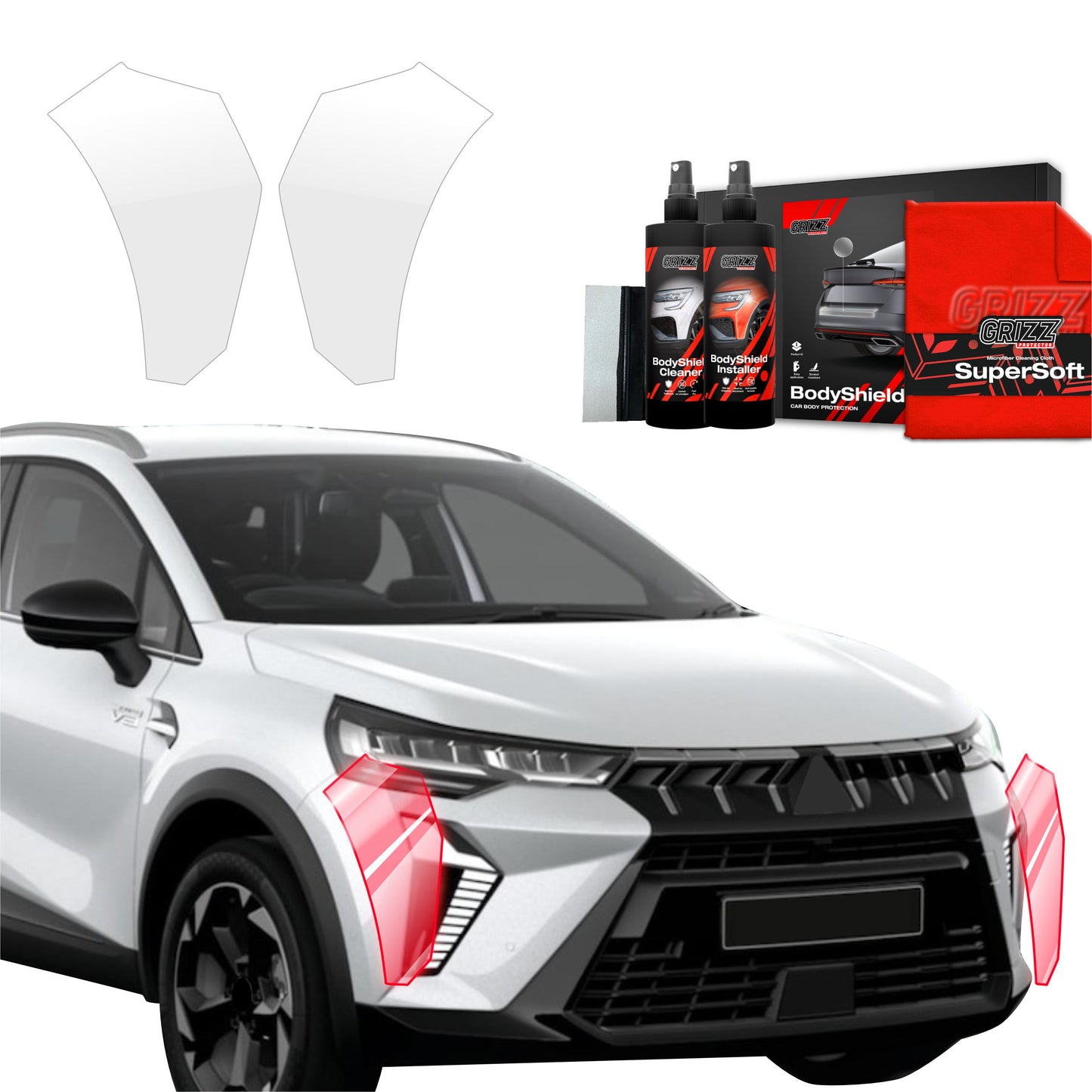 2in1 Protective film for the side of the bumper for  Mitsubishi ASX Facelift (2024-2025)