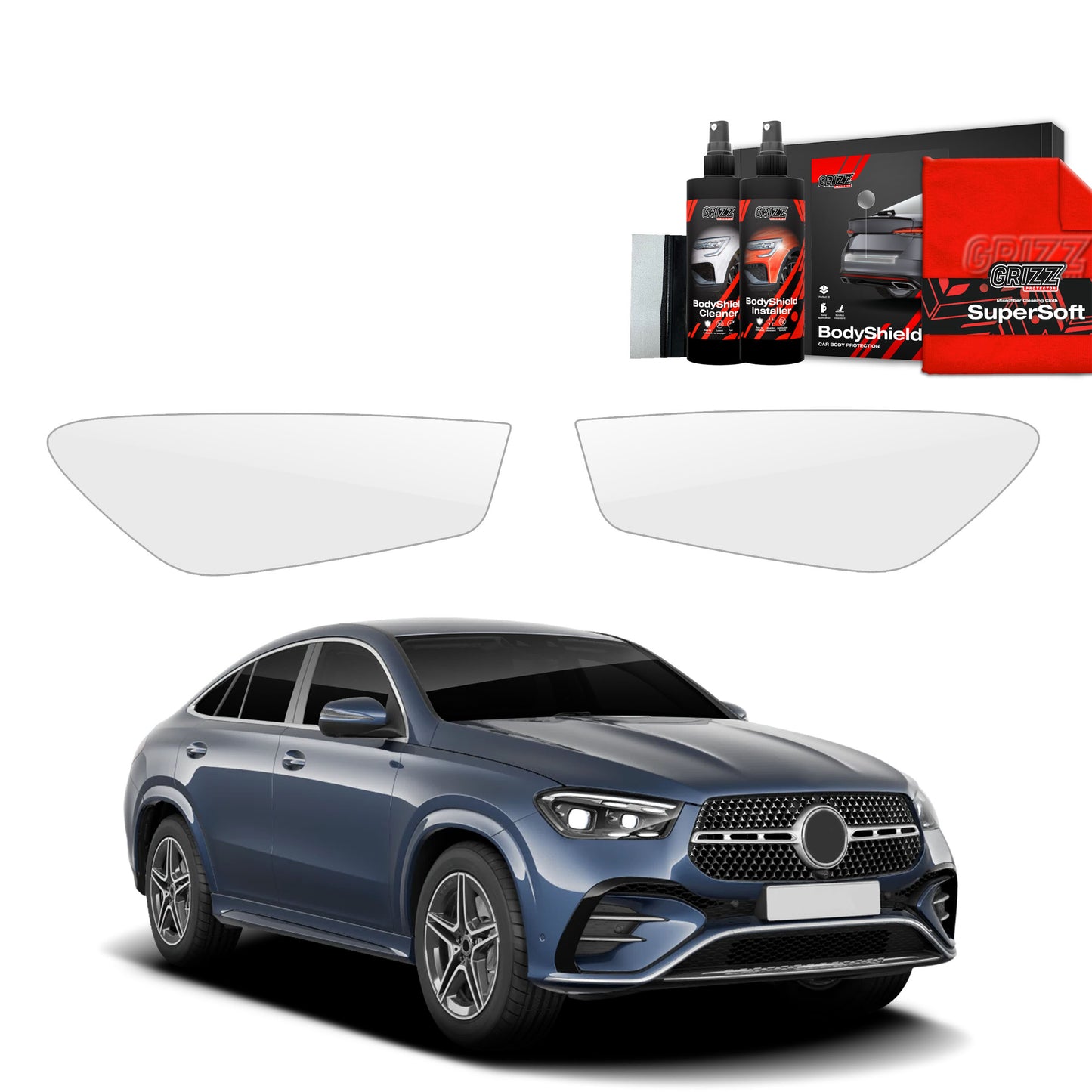 2in1 Protective film for lights for Mercedes GLE 450d (2023-2025)