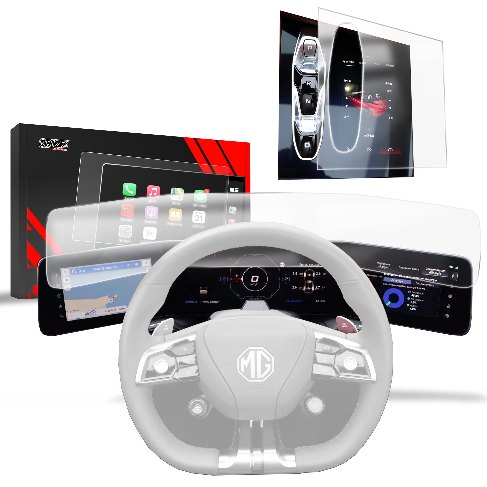 2in1 Anti-fingerprint screen film MG Cyberster (2025) Matte Grizz