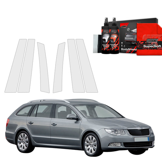 6in1 Protective film for pillars for Skoda Superb 2 Estate (2009-2013)