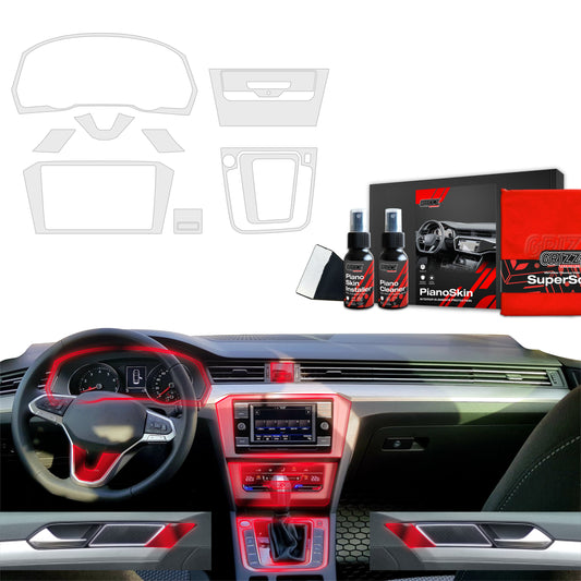 8in1 Grizz protective interior film Volkswagen VW Passat B8 (2020-2023) Anti-fingerprint PianoSkin