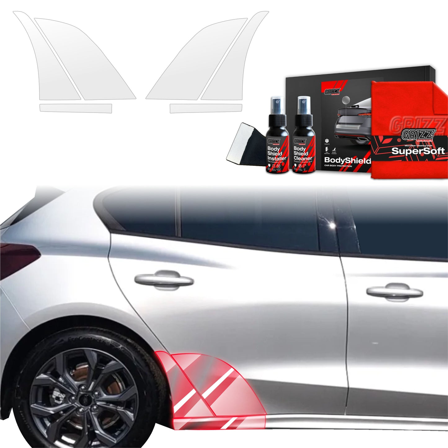 6in1 Protective film for wheel arches for Ford Focus ST-Line X Hatchback Facelift (2021-2025)