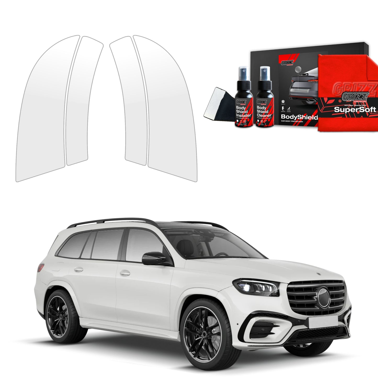 4in1 Protective film for wheel arches for Mercedes GLS 450d (2023-2025)