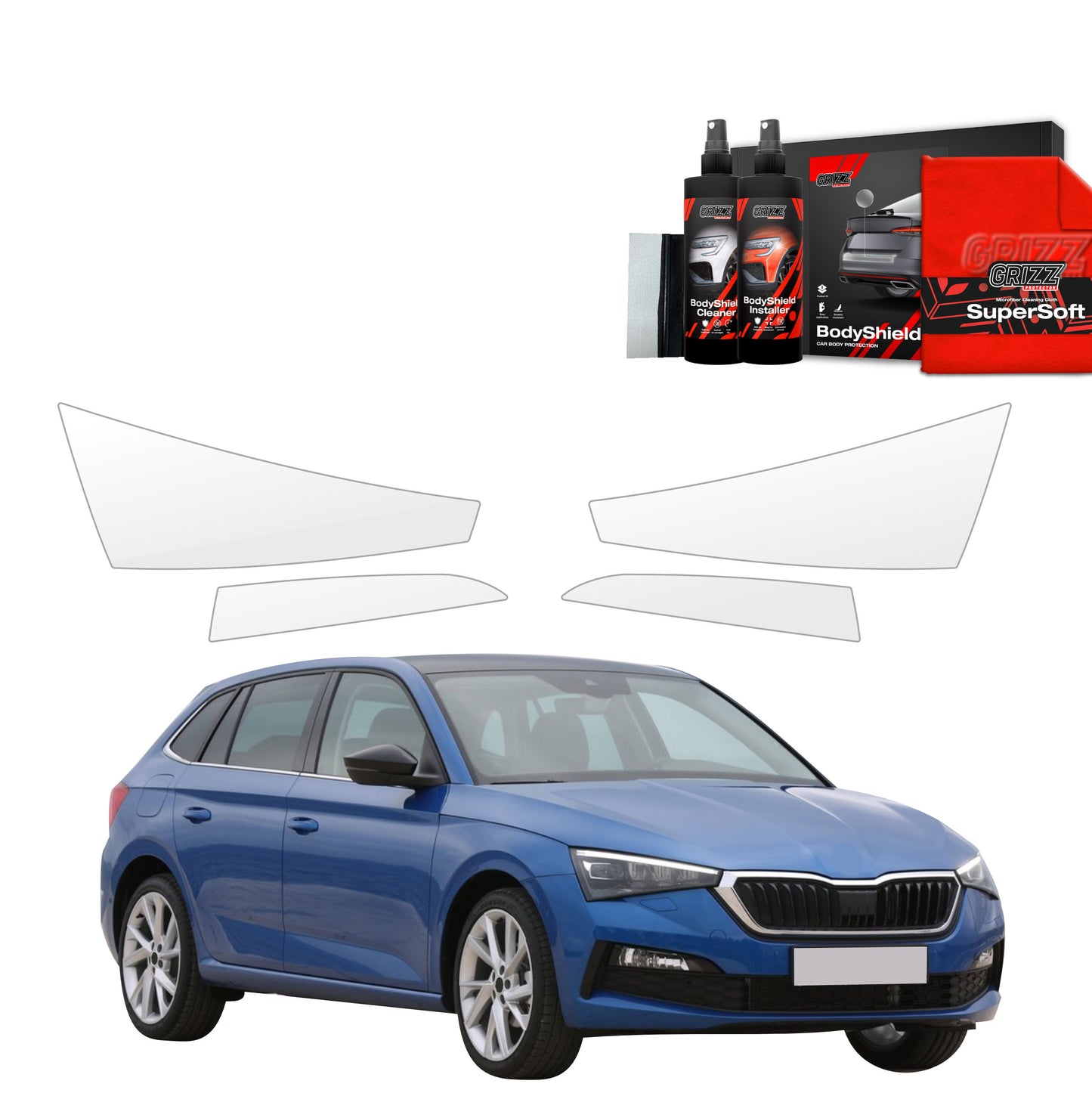 4in1 Protective film for lights for Skoda Scala (2019-2023)