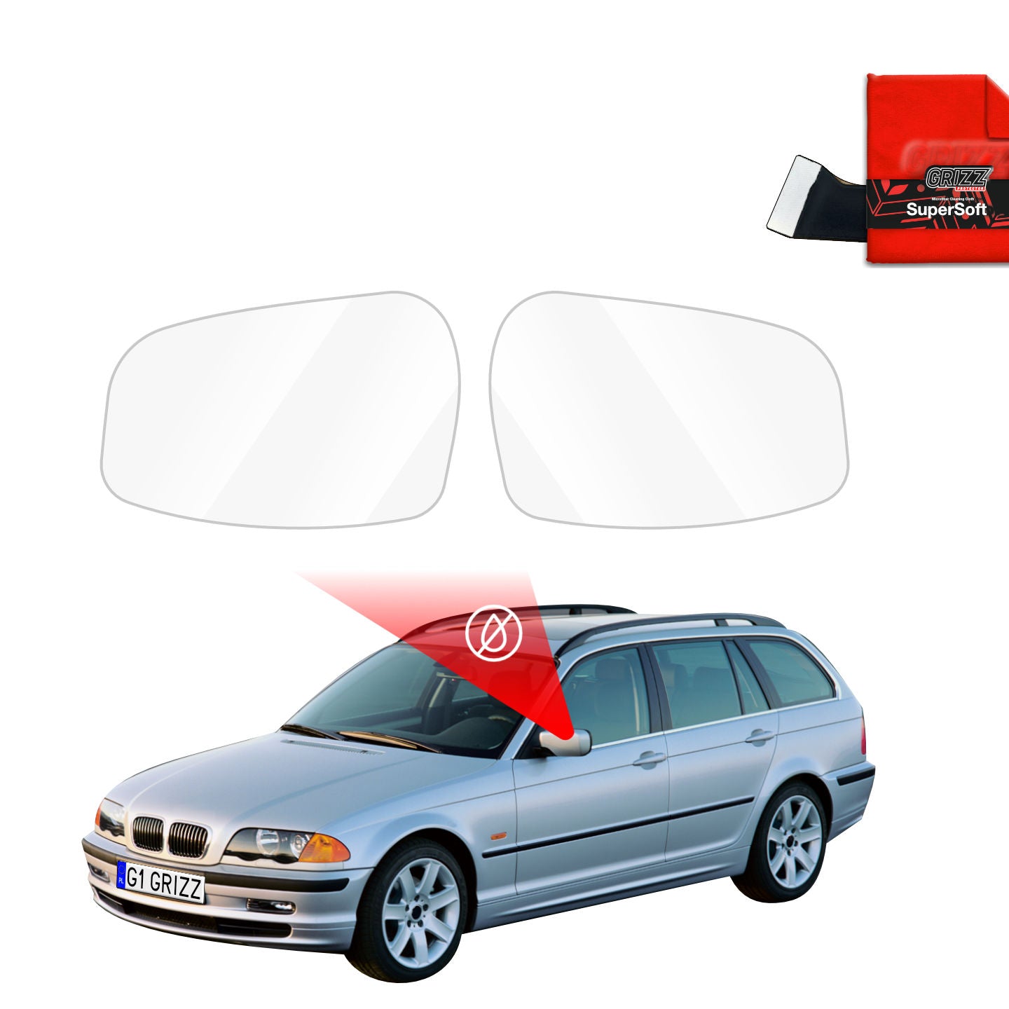 Rainproof mirror film BMW 3 E46 Estate Pre-LCI (1998-2001)