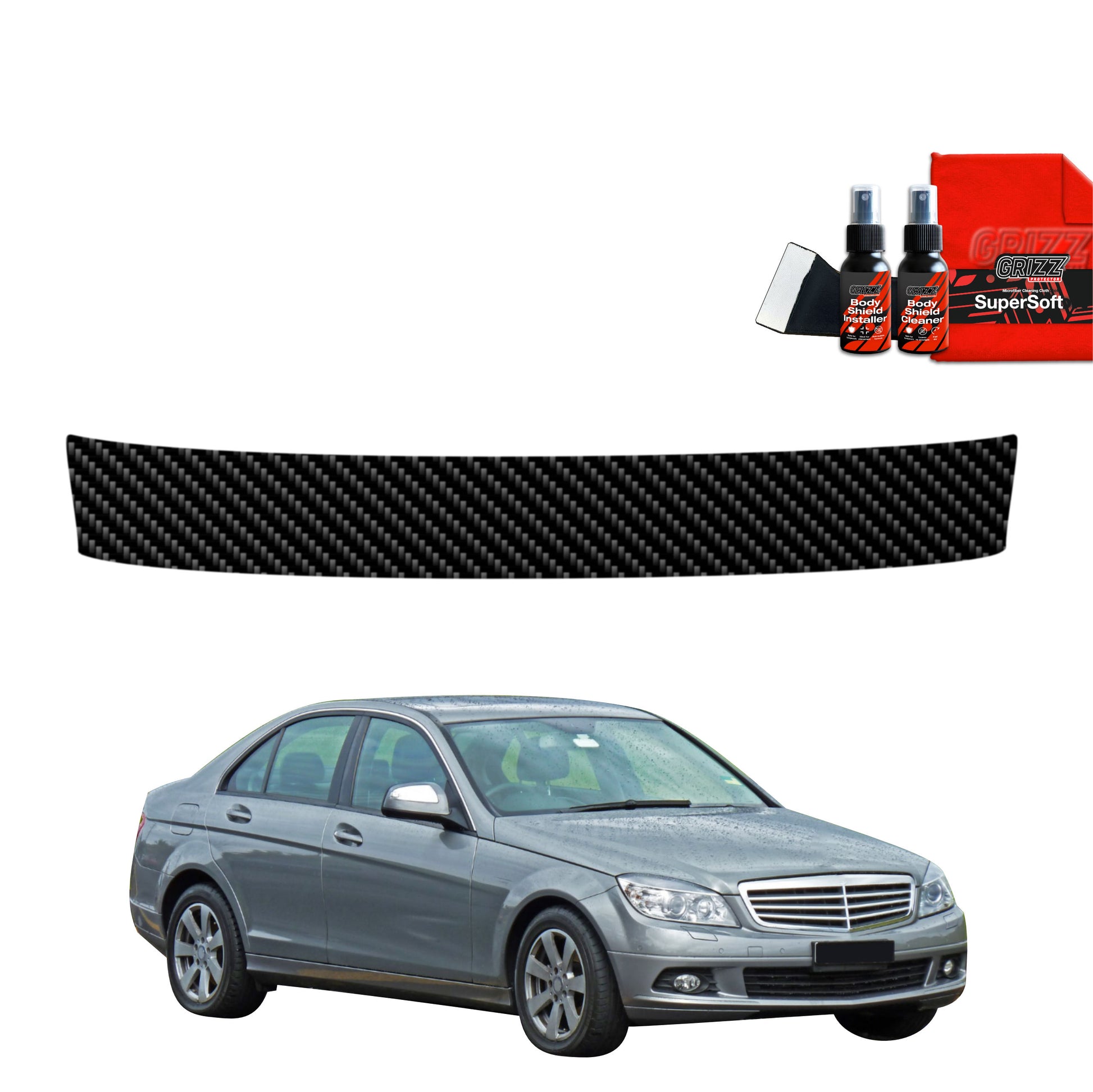 Carbon fiber film for the trunk sill Mercedes Benz C Class W204 Sedan (2007-2011)