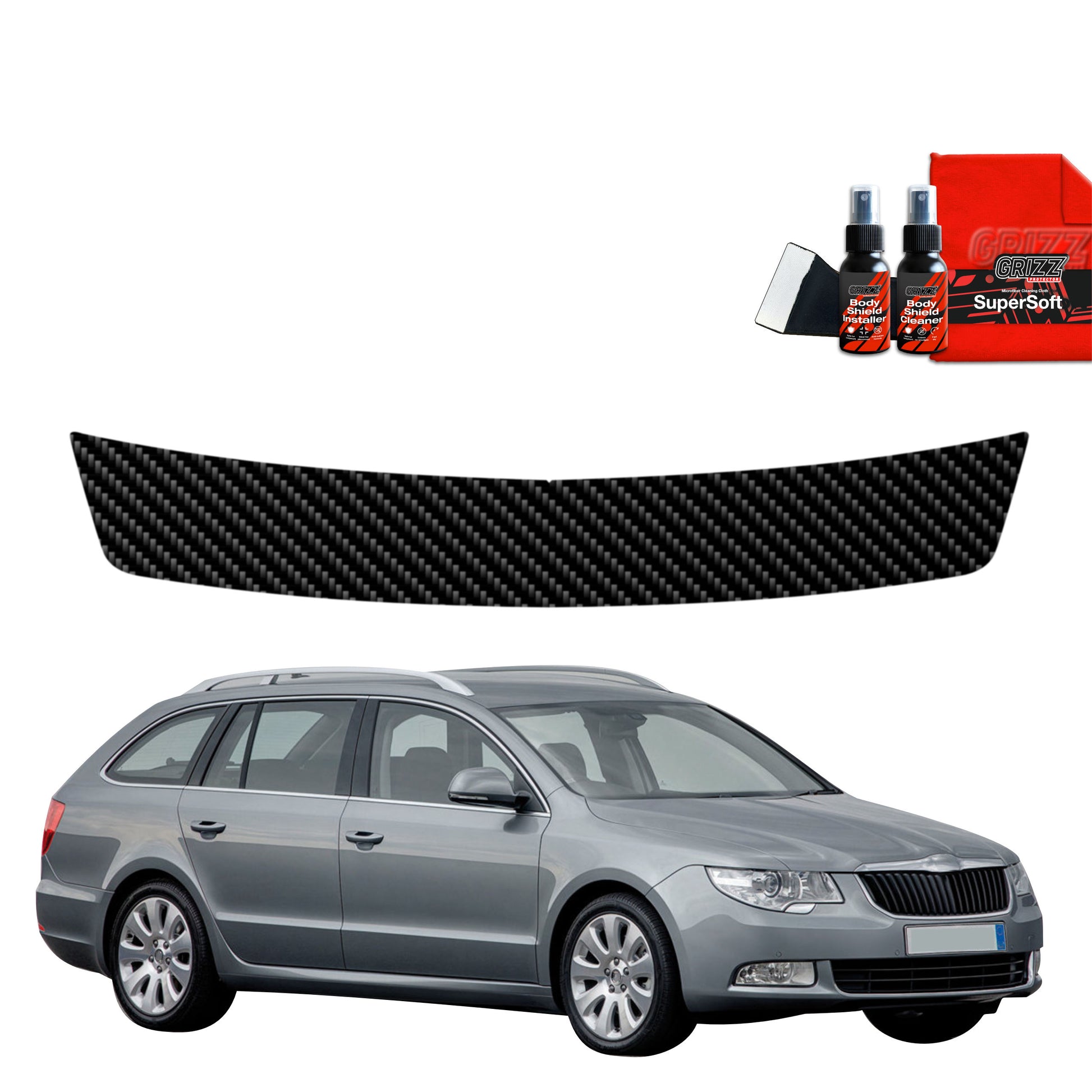 Carbon fiber film for the boot sill Skoda Superb 2 Kombi (2009-2013)