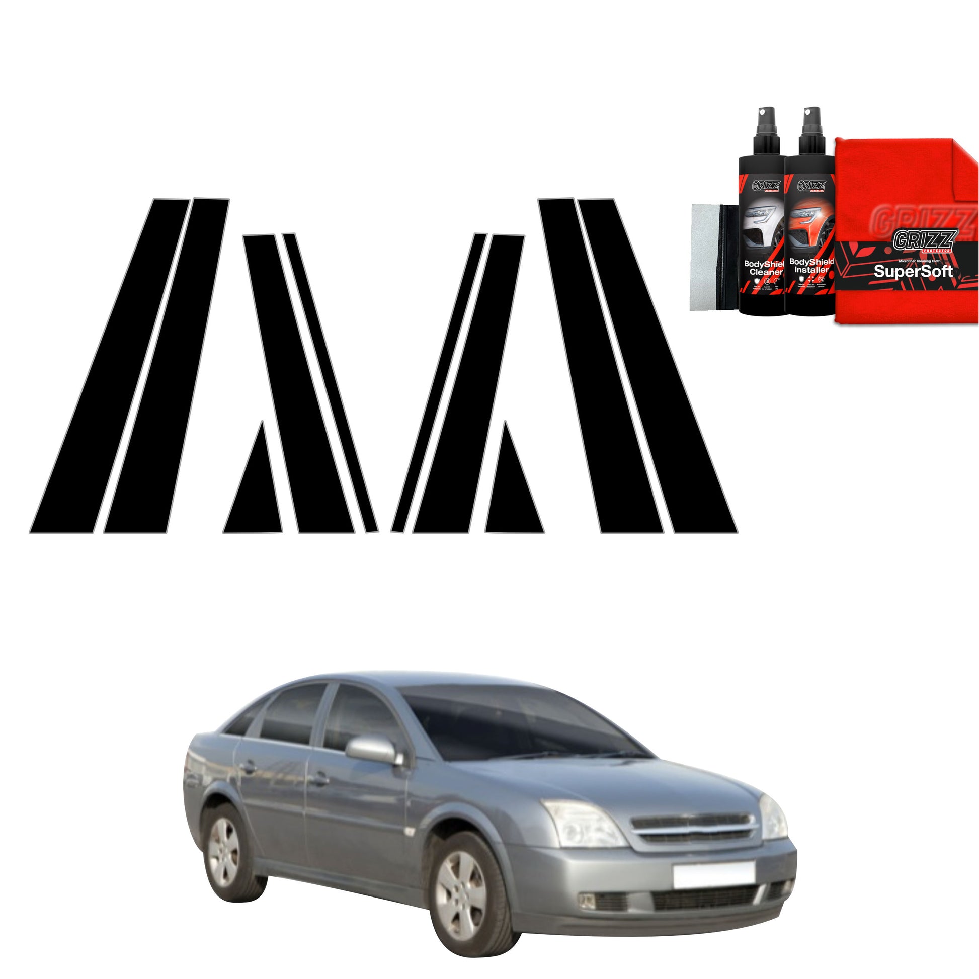 10in1 Black film for pillars Opel Vectra C Liftback (2002-2005)
