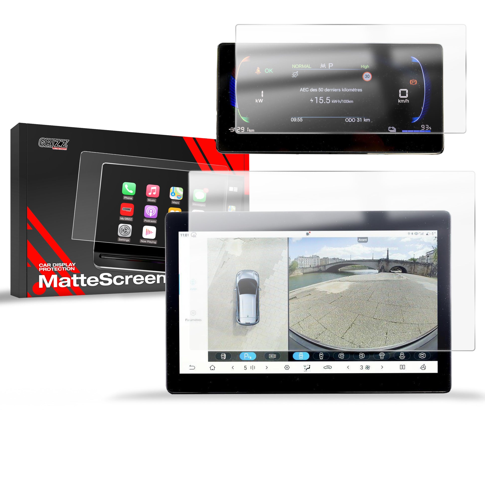 2in1 Anti-fingerprint screen film BYD Dolphin Surf (2025) Matte Grizz