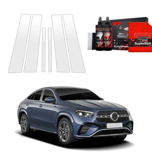 6in1 Protective film for pillars for Mercedes GLE 450d (2023-2025)