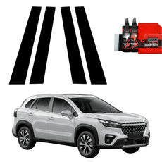 4in1 Juoda plėvelė statramsčiams Suzuki S-Cross (2021-2025)