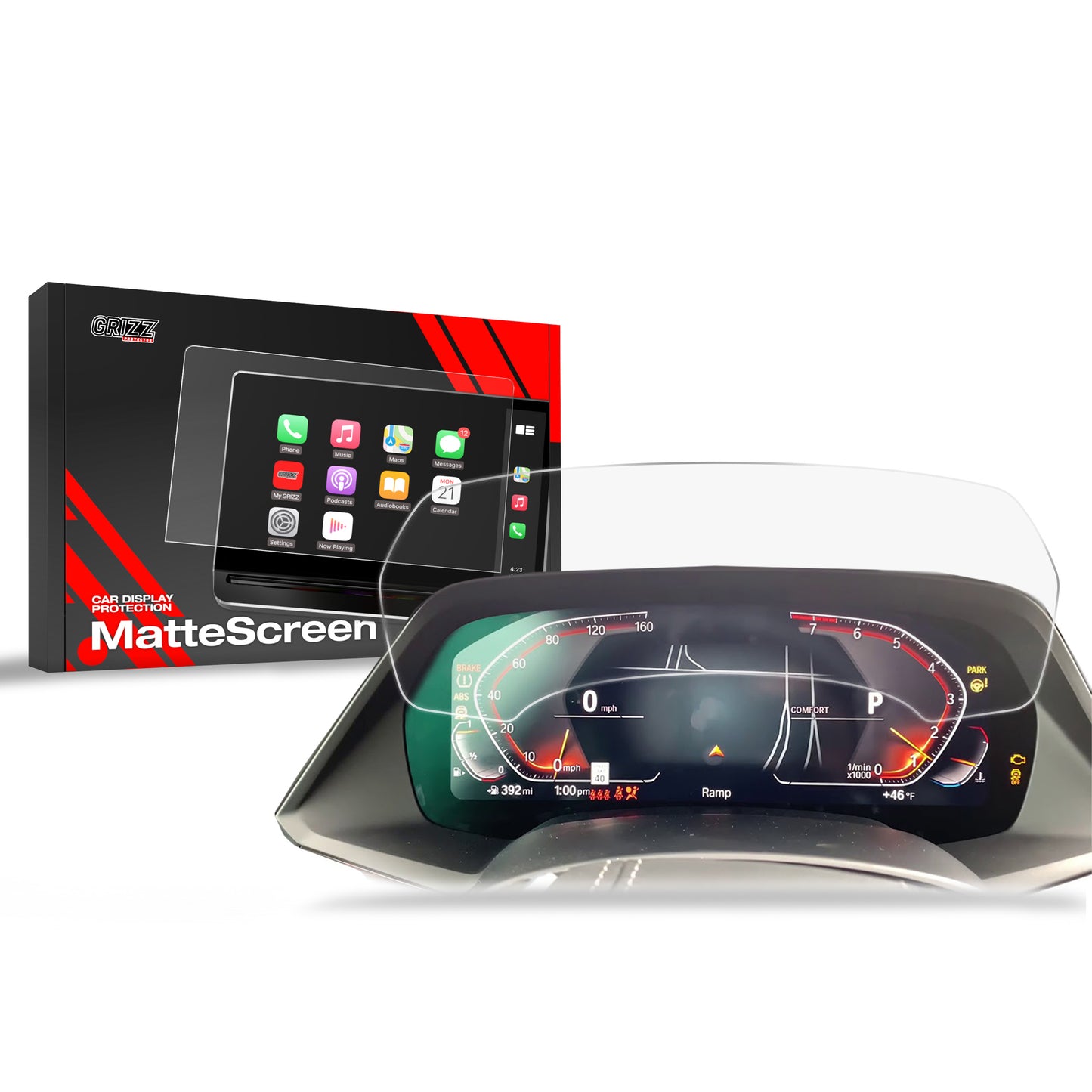 Anti-fingerprint screen film BMW 6 G32 Live Cockpit 12,3" (2017-2023) Matte Grizz