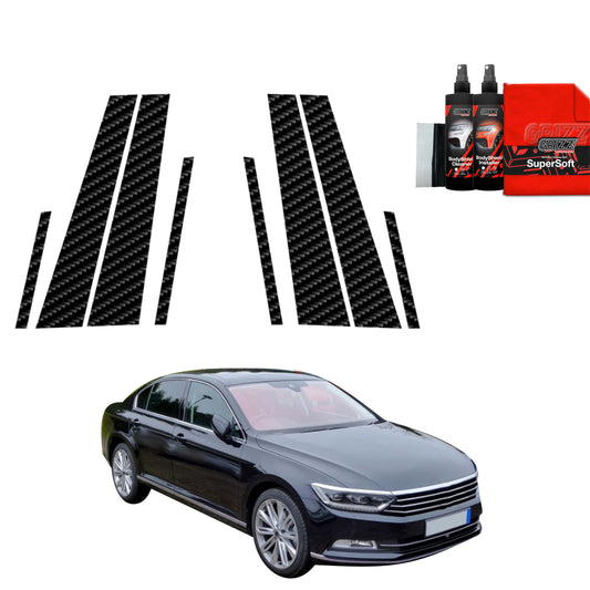 8in1 Carbon film for pillars for Volkswagen Passat B8 Sedan (2014-2022)