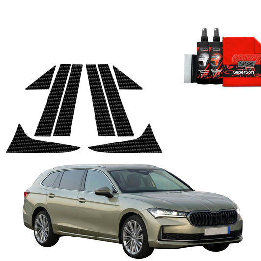 8in1 Anglies pluošto plėvelė statramsčiams Skoda Superb 4 Combi (2024-2025)