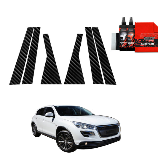 6in1 Carbon film for pillars for Peugeot 4008 (2012-2017)