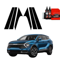 6in1 Juoda plėvelė statramsčiams Kia Sportage 5 (2021-2025)