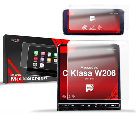 Anti-fingerprint screen film Mercedes C Klasa W206 (2021-2025) Matte Grizz 2in1