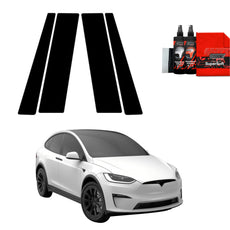 4in1 Juoda plėvelė statramsčiams Tesla Model X (2021-2025)