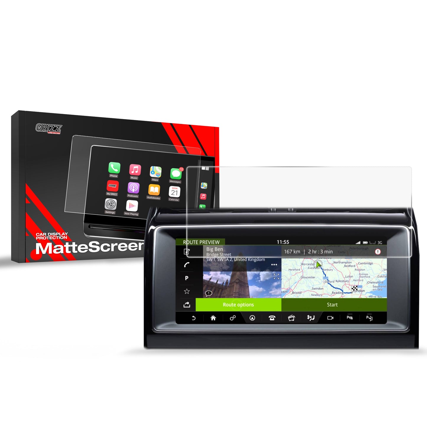 Anti-fingerprint screen film Jaguar F-Type 10,2" (2014-2023) Matte Grizz