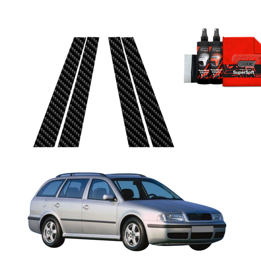 4in1 Carbon fiber film for pillars Skoda Octavia Kombi (1996-2010)