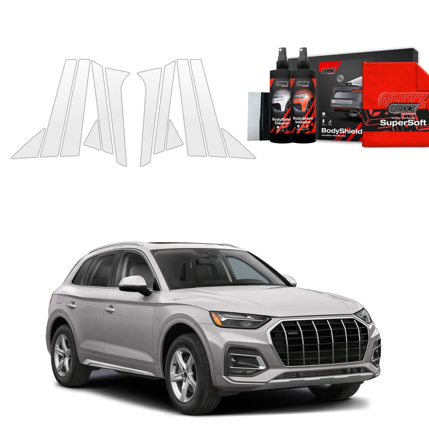 12in1 Protective film for pillars for Audi Q5 (2020-2025)