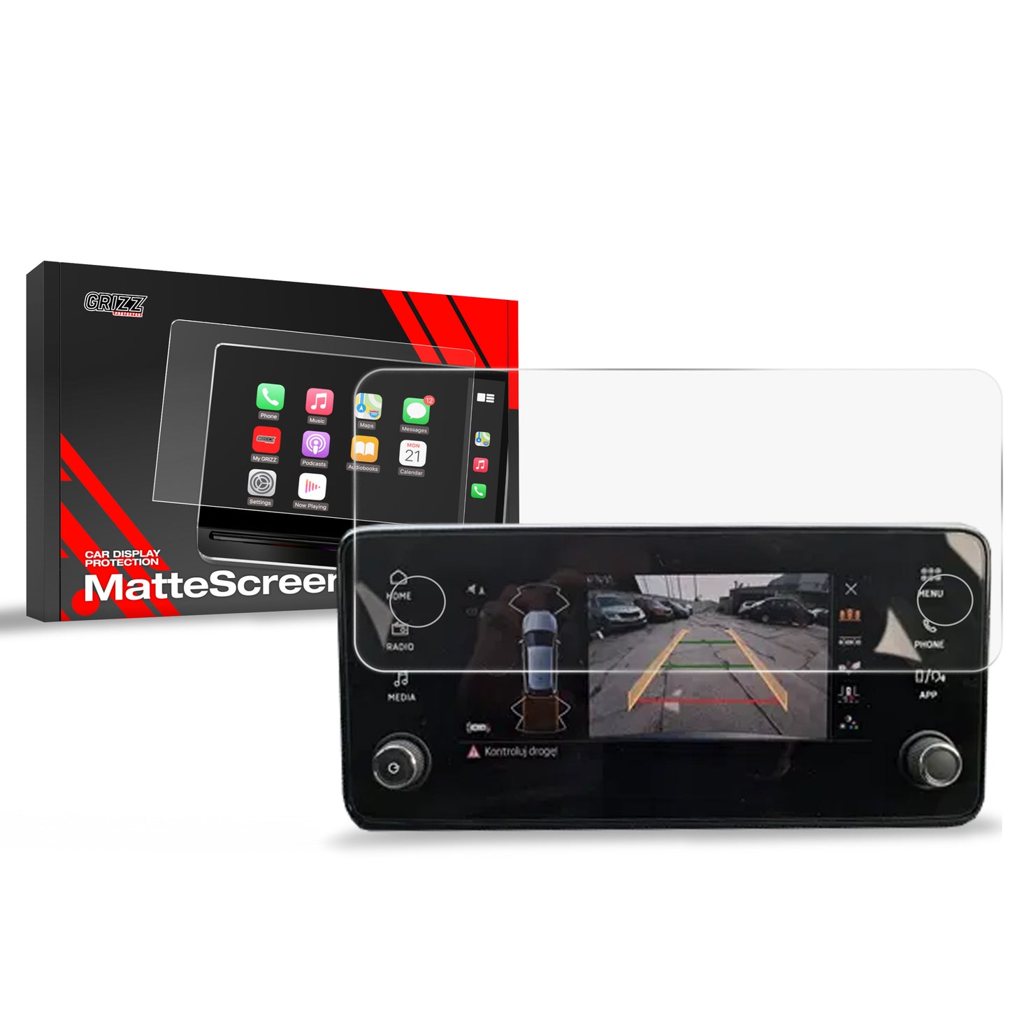 Anti-fingerprint screen film Skoda Kamiq 8,25" Bolero (2024-2025) Matte Grizz