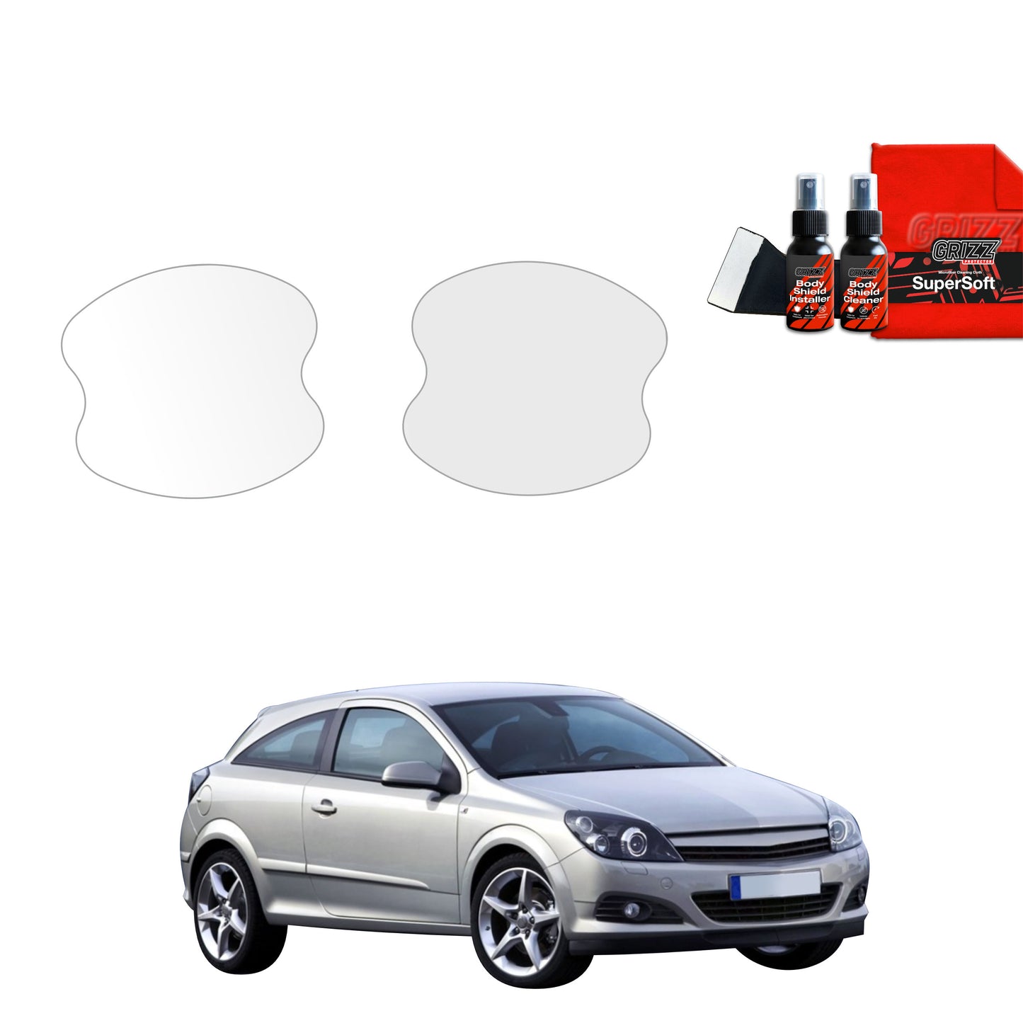 2in1 Protective film under door handles for Opel Astra H Hatchback 3D (2004-2010)