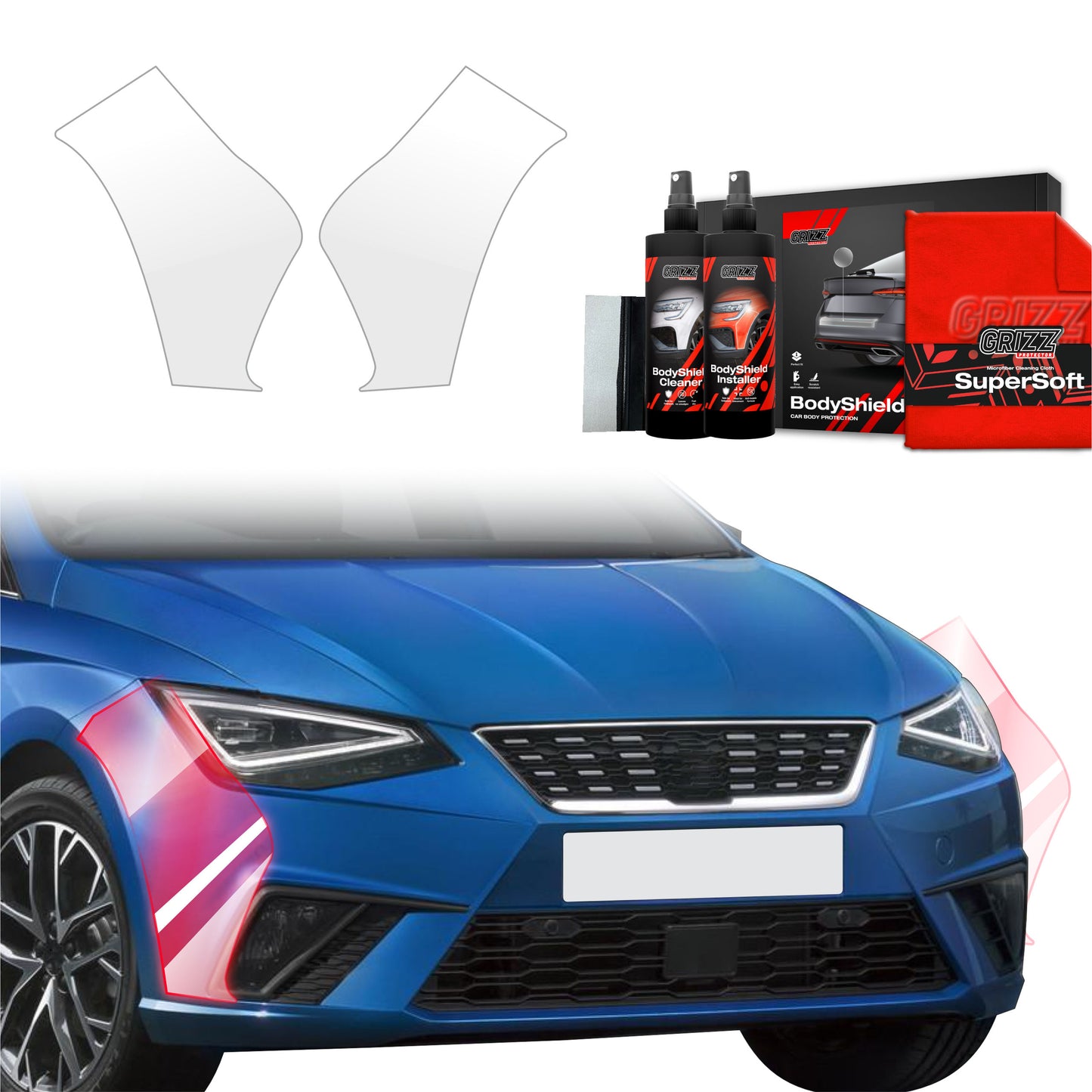 2in1 Protective film for bumper for Seat Ibiza (2021-2025)