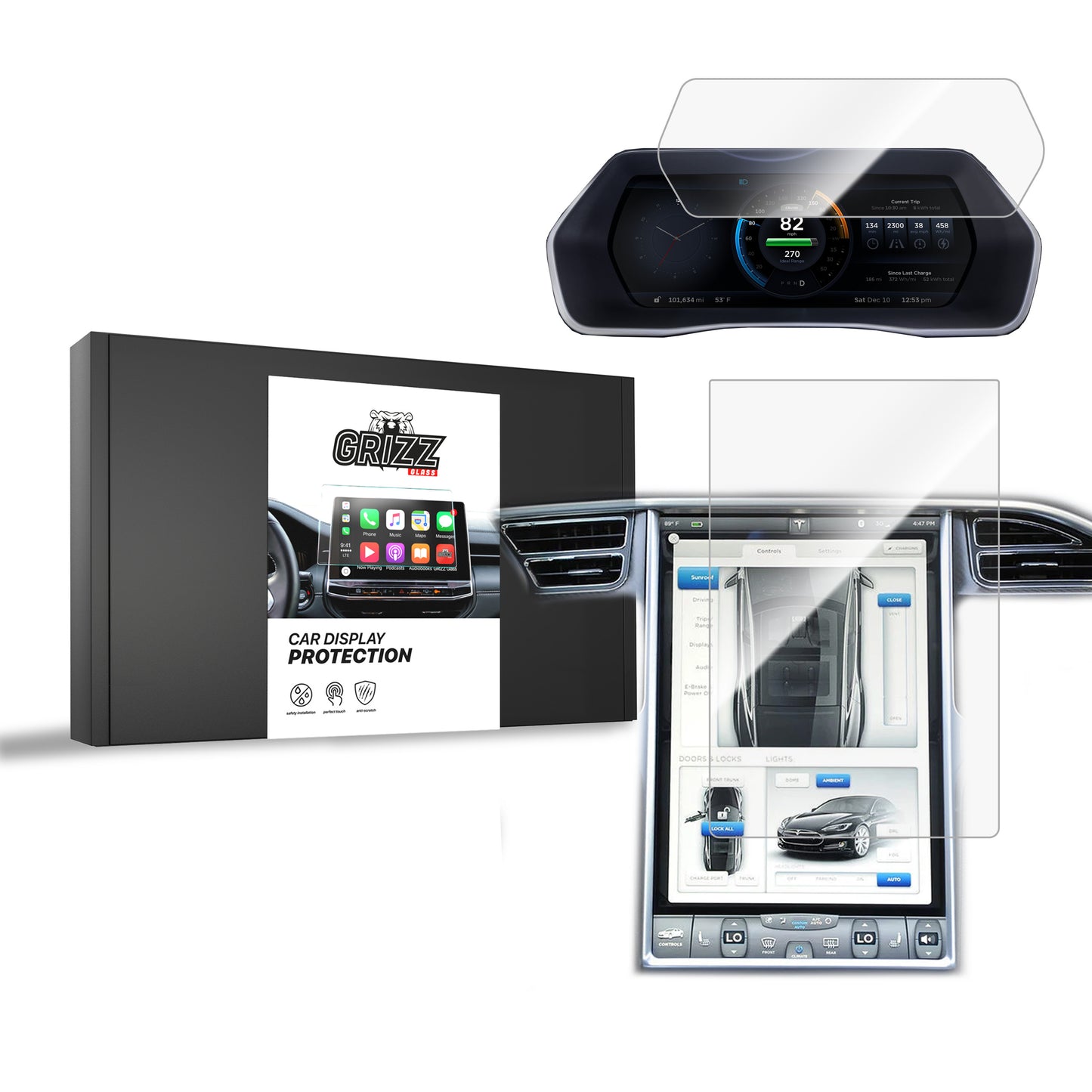 Ceramic screen film Tesla Model X (2016-2021) Grizz 2in1