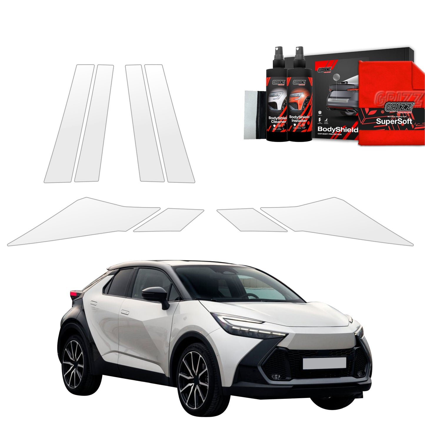 8in1 Protective film for pillars for Toyota C-HR (2023-2025)