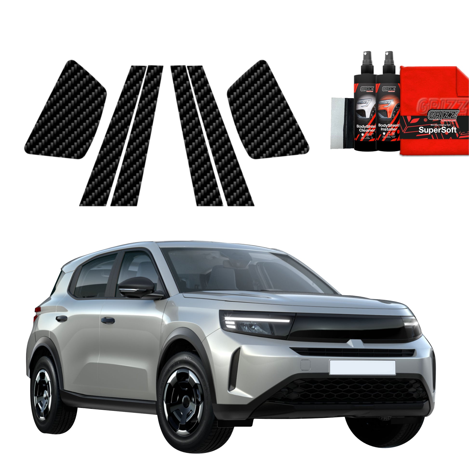6in1 Anglies pluošto plėvelė statramsčiams Opel Frontera (2024-2025)
