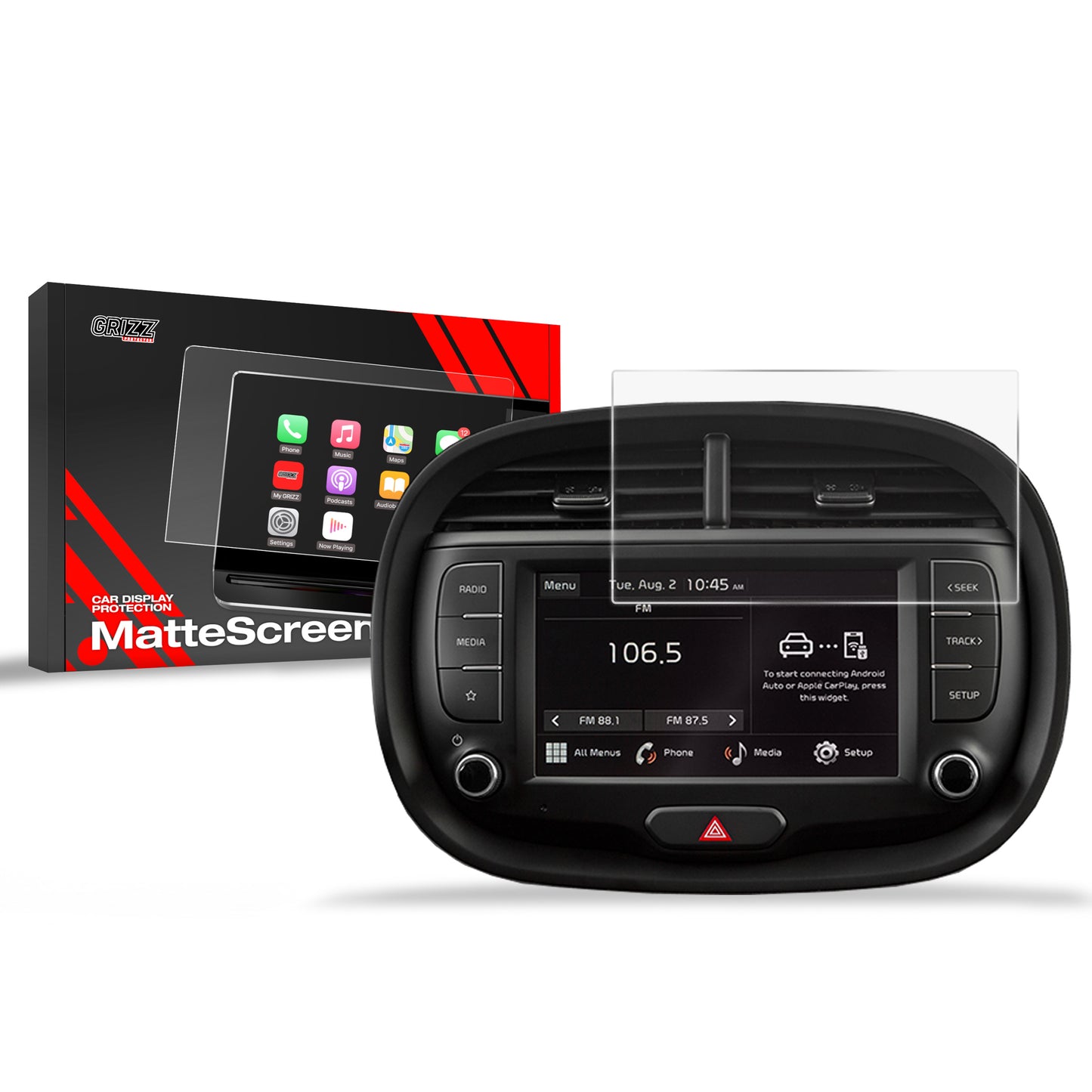 Anti-fingerprint screen film Kia E-Soul 2 (2018-2022) Matte Grizz